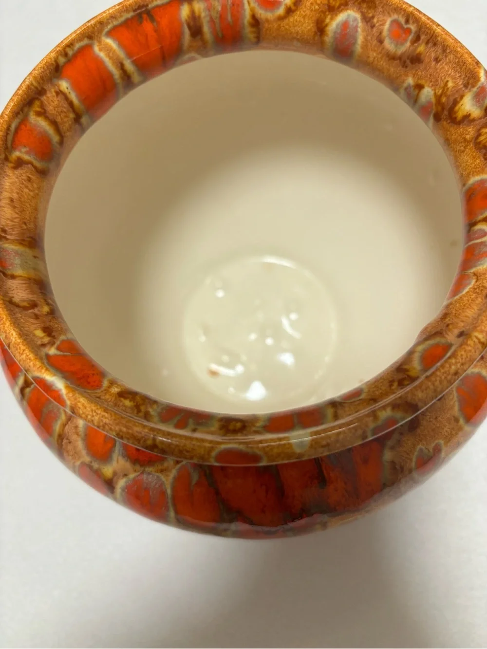 Mid century modern ceramic drip glazed vase planter